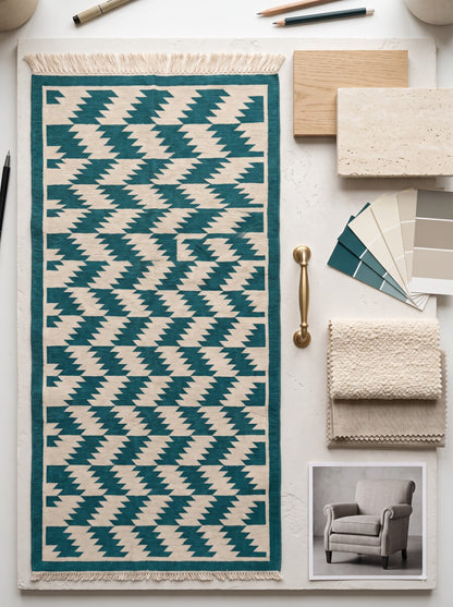Geometric Design Runner Rug  Kitchen Runner Rug