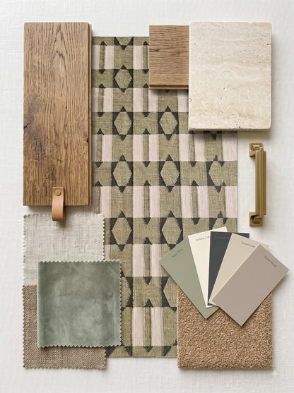 Olive Green Wool Runner Rug, Handmade Geometric Hallway Runner