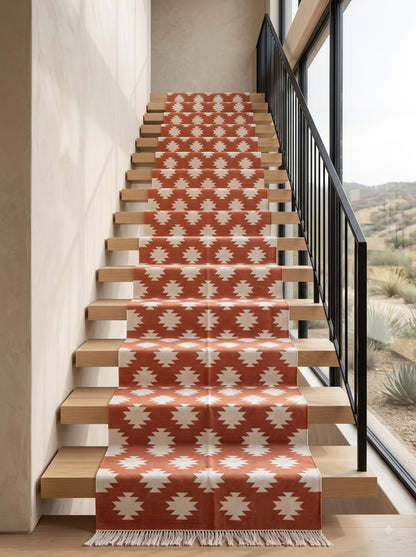 Cotton Flatwoven Cotton Runner, Entryway Runner, Stair Runner