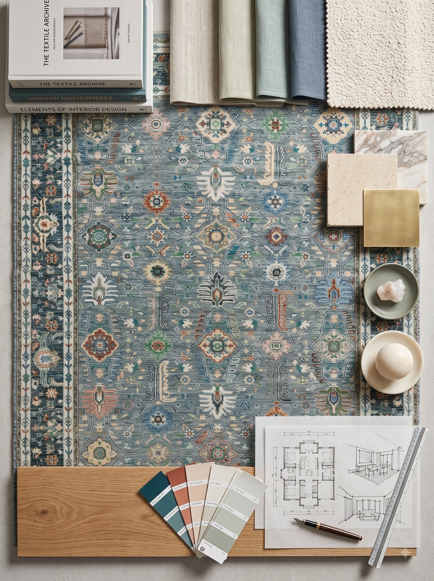 Handmade Wool Oushak Luxury Vintage Turkish Style carpet