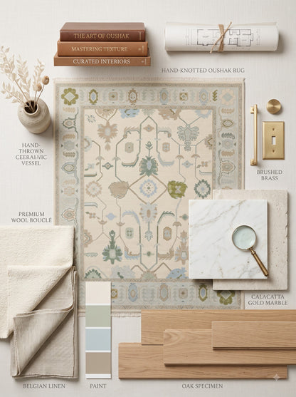 Earth Tone Heritage Hand Knotted Oushak Rug