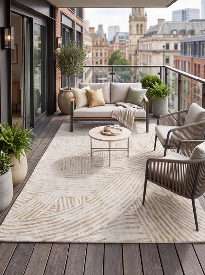 Hand Tufted Wool Area Rug, Modern Abstract Beige Cream Carpet