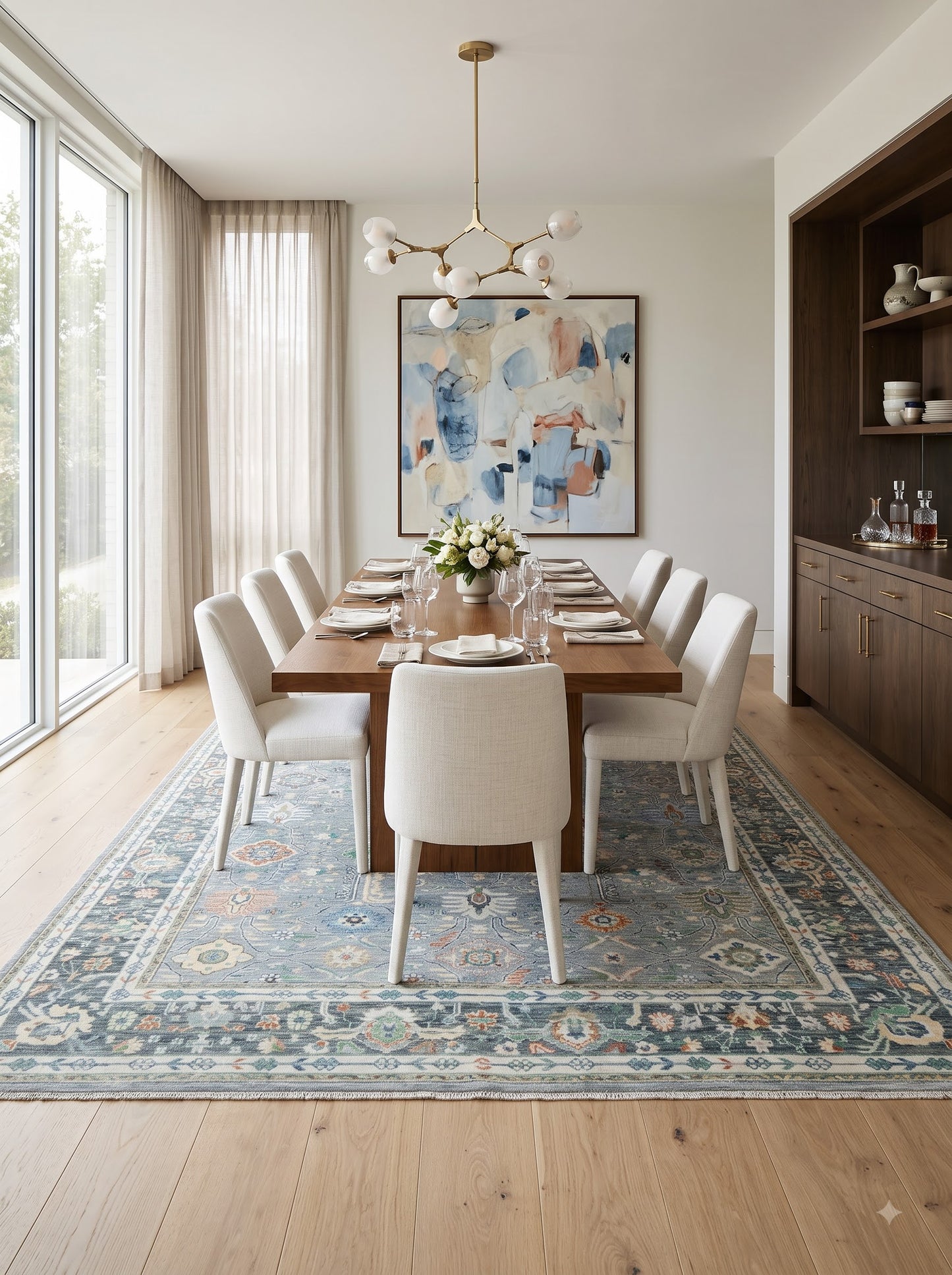 Handmade Wool Oushak Luxury Vintage Turkish Style carpet