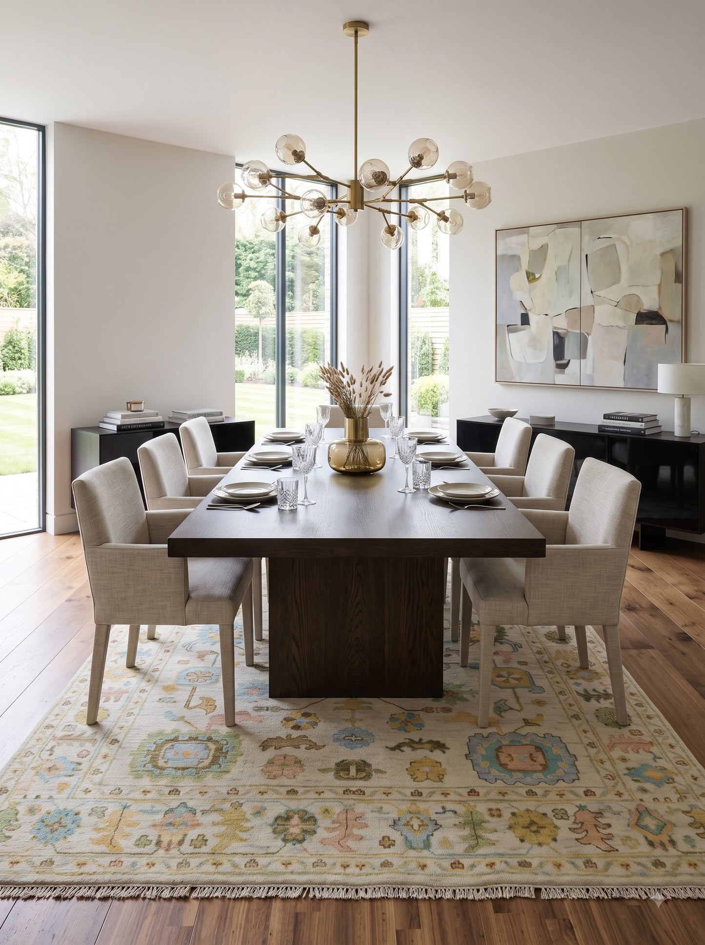 Ivory Pastel Bloom Traditional Floral Style Carpet