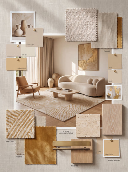 Hand Tufted Wool Area Rug, Modern Abstract Beige Cream Carpet