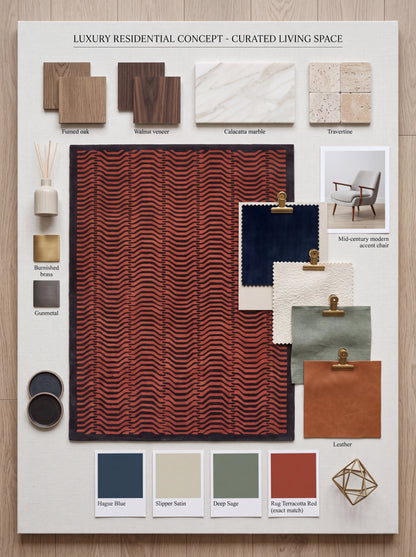 Luxury Wool Tufted Area Rug, Burnt Orange Abstract Rug, Contemporary UK Interior Designer Rug, Custom Handmade Rug