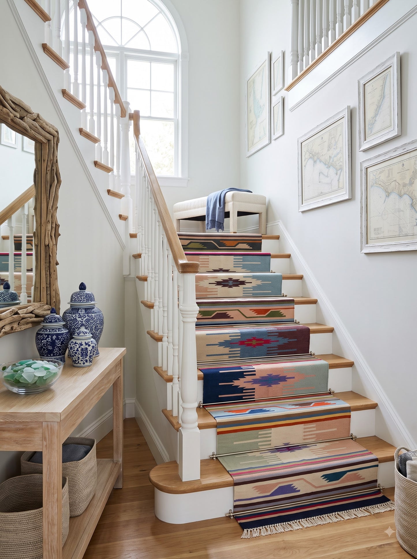 Multicolor Cotton Runner, Handwoven Cotton Rug Runner