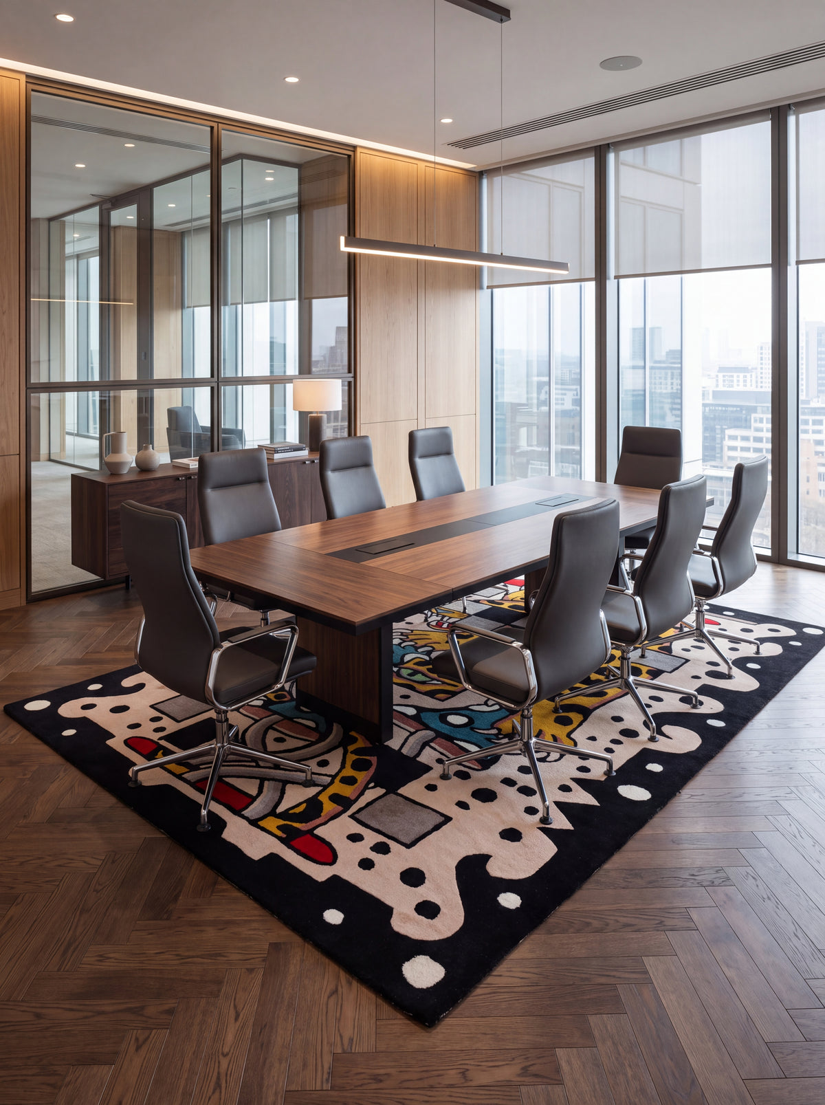 Hand-Tufted Wool Leopard Rug, Maximalist Animal Art Carpet