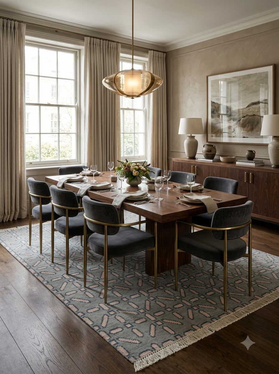 Luxury Contemporary Geometric Floor Hand Knotted rug