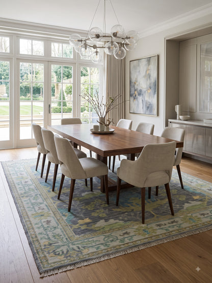 Slate Forest Meadow Traditional Tree Pattern Carpet