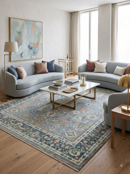 Handmade Wool Oushak Luxury Vintage Turkish Style carpet