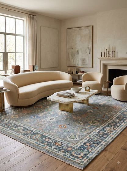 Handmade Wool Oushak Luxury Vintage Turkish Style carpet