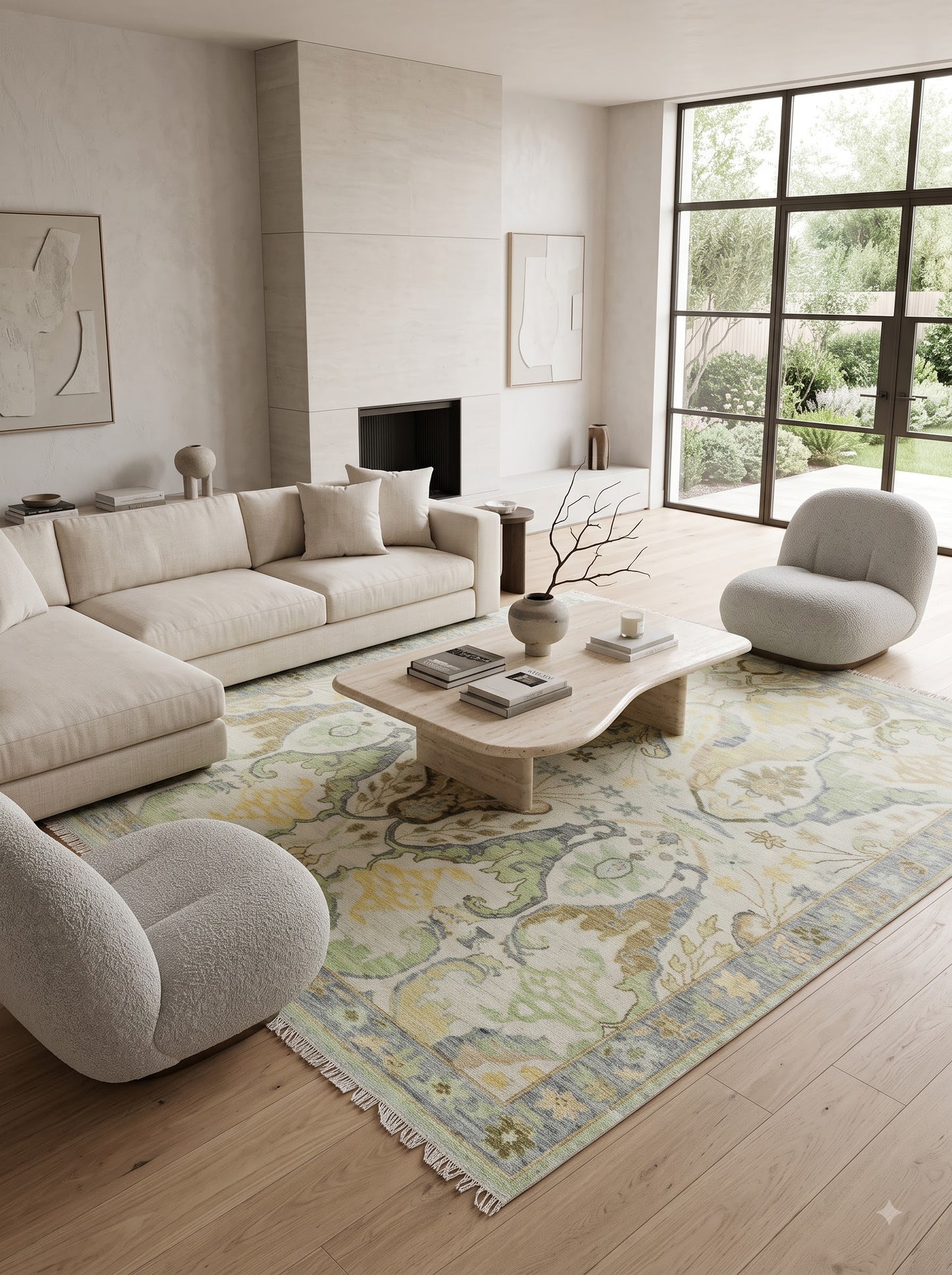 Sage Meadow Azure Oushak US UK Interior Decor