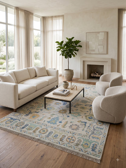Luxury Vintage Turkish Style Custom Oushak Rug US UK