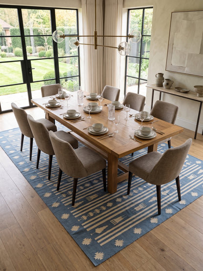 Tribal Stripe Rhythm Motif Border Area Rug