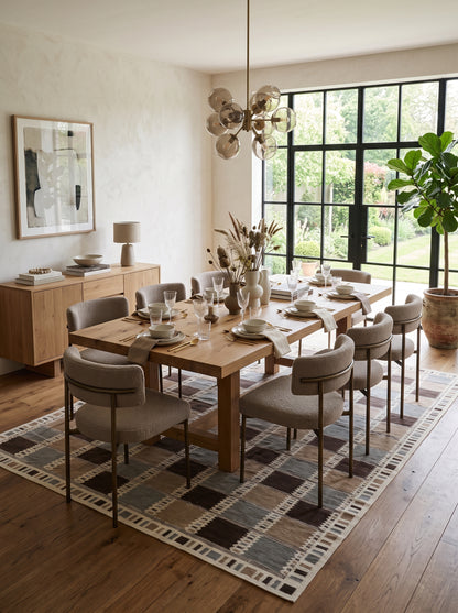 Earthy Checkered Horizon Living Room Decor rug