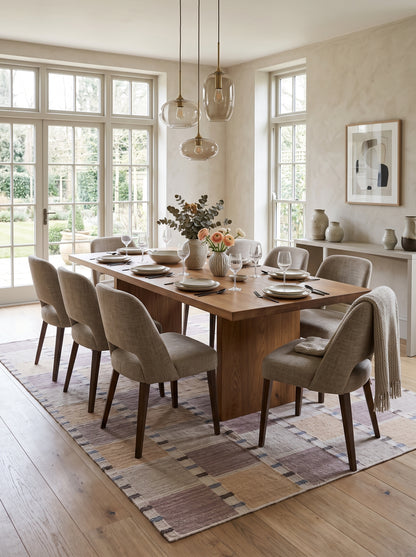 Pastel Checkerboard Horizon Pastel Grid Dhurrie Rug