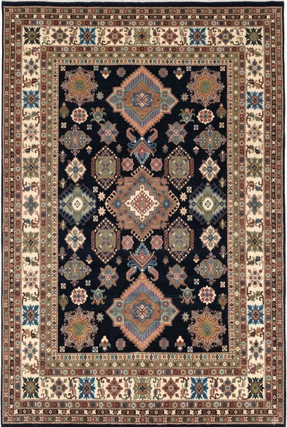 Noir Heritage Mosaic Hand Knotted Wool Area Rug