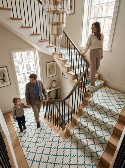 Emerald Trellis Green & Ivory Flatweave Area Rug