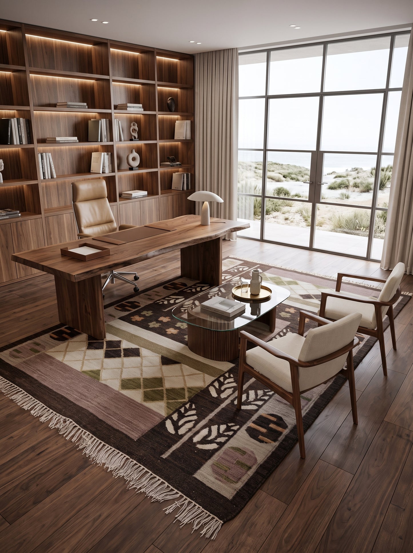 Earth Tone Geometric and Tribal Motif Area Rug
