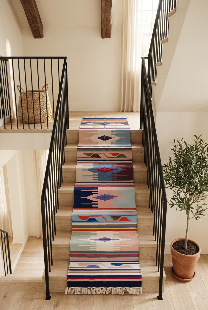 Multicolor Cotton Runner, Handwoven Cotton Rug Runner