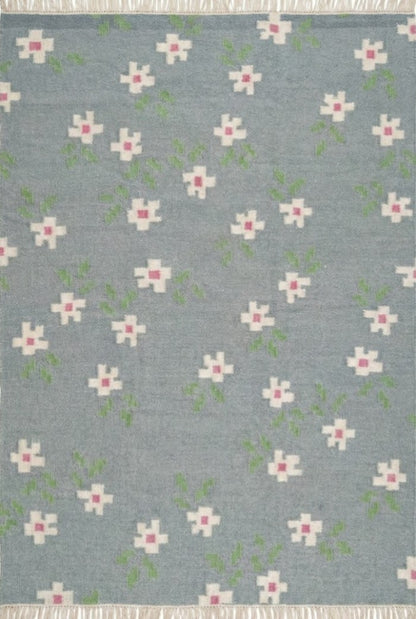 Modern Botanical Weave, Decorative Fringed Bedroom Accent Rug
