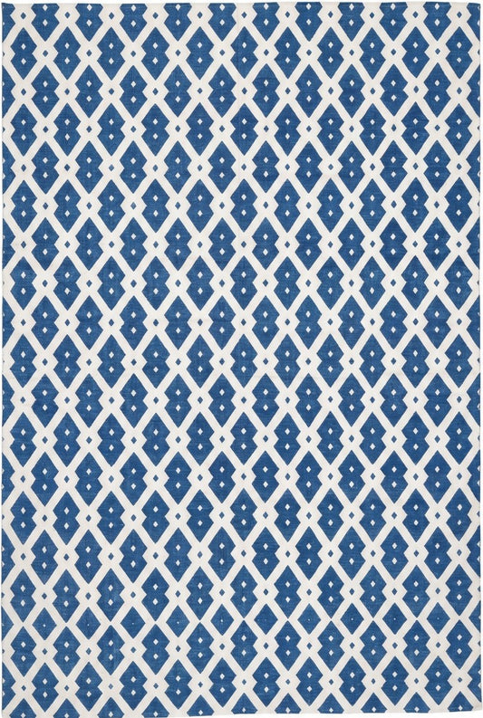 Handwoven Cotton Dhurrie Rug, Diamond Geometric Pattern Rug