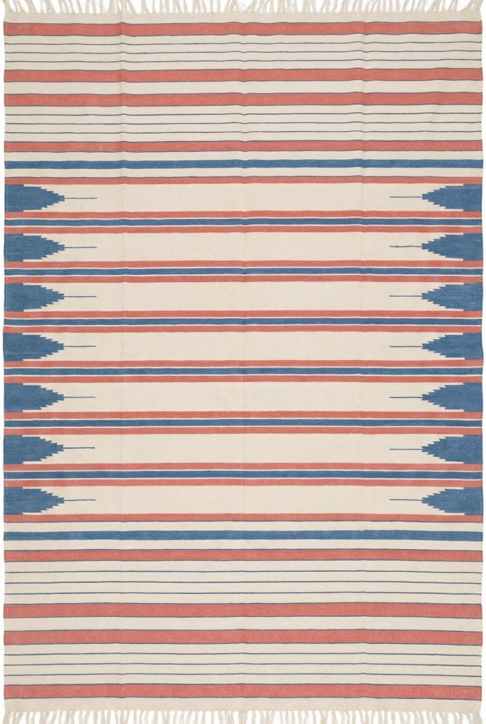 Southwestern Striped Cotton flat weave  Rug