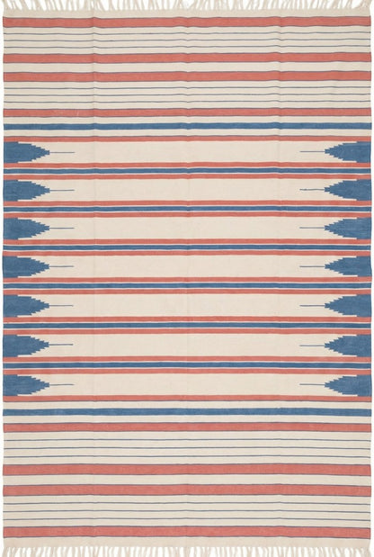 Southwestern Striped Cotton flat weave  Rug