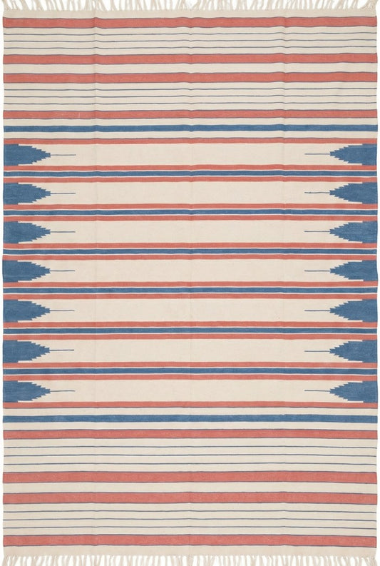 Southwestern Striped Cotton flat weave  Rug