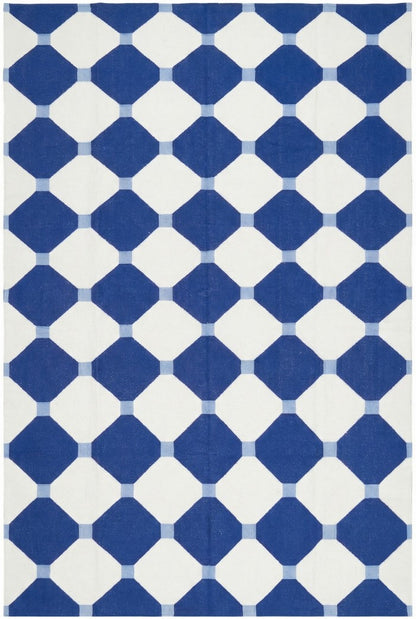 geometric octagon and diamond pattern Cotton Dhurrie Rug