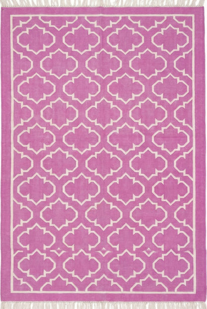Nordic Style Pink & Cream Quatrefoil Rug