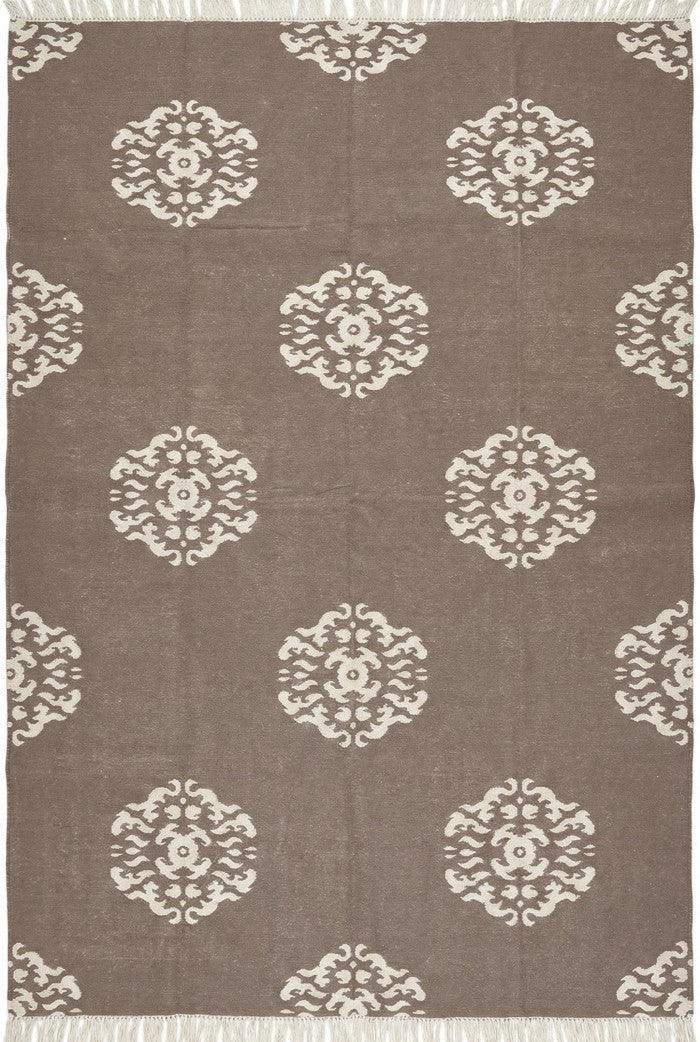 Ornate Floral Medallion Cotton Rug