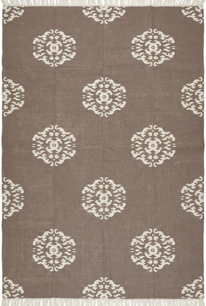 Ornate Floral Medallion Cotton Rug