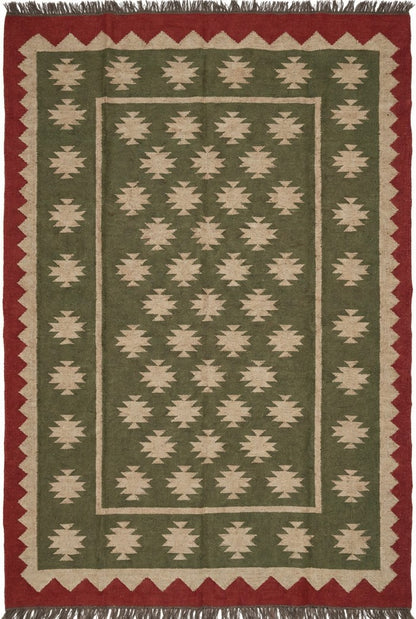 Highland Mesa Handmade Wool Jute Rug