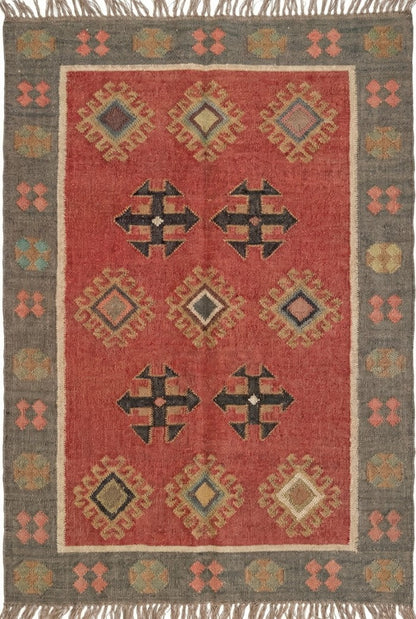 Sienna Bloom Tapestry Large Floral Wool Jute Rug
