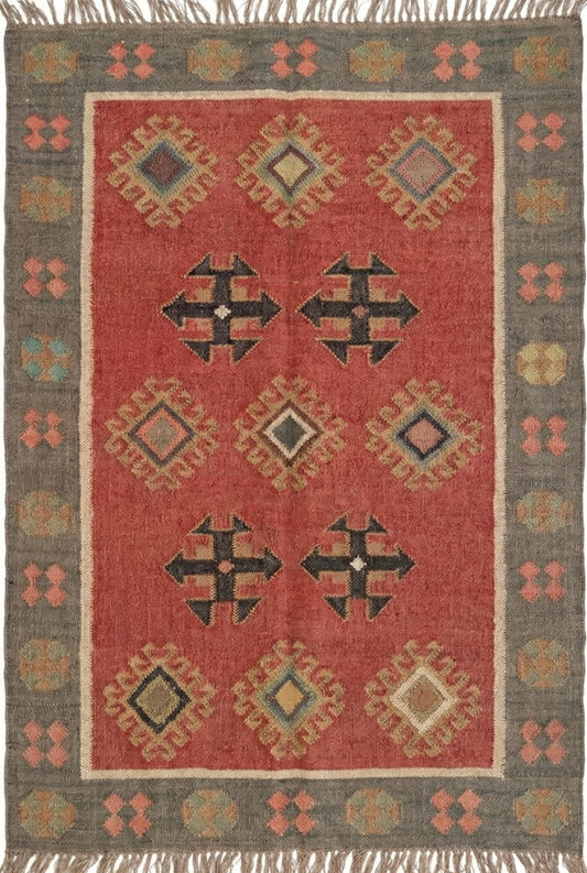 Sienna Bloom Tapestry Large Floral Wool Jute Rug