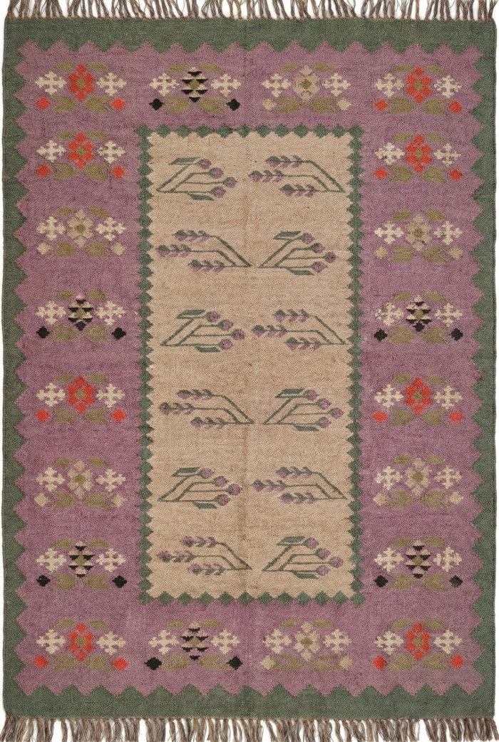Lavender Meadow Antique Style Floral Kilim rug