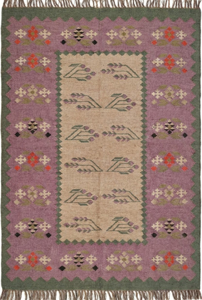 Lavender Meadow Antique Style Floral Kilim rug