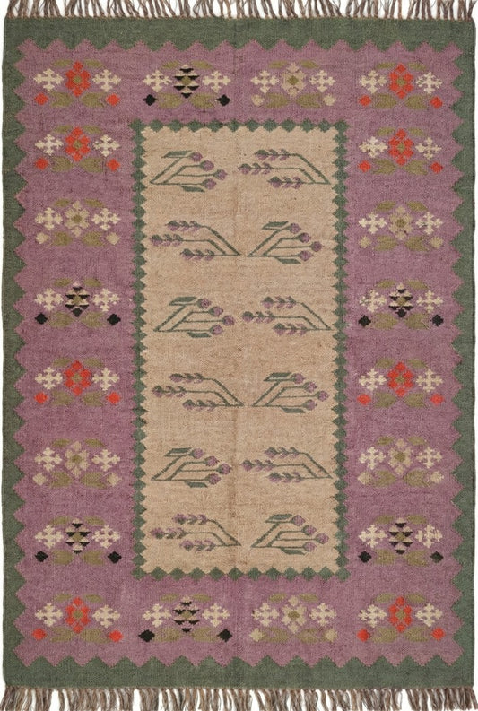 Lavender Meadow Antique Style Floral Kilim rug