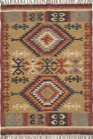 Veridian Column Bloom Reversible Artisan Area Rug