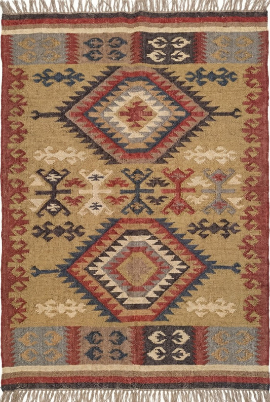 Veridian Column Bloom Reversible Artisan Area Rug
