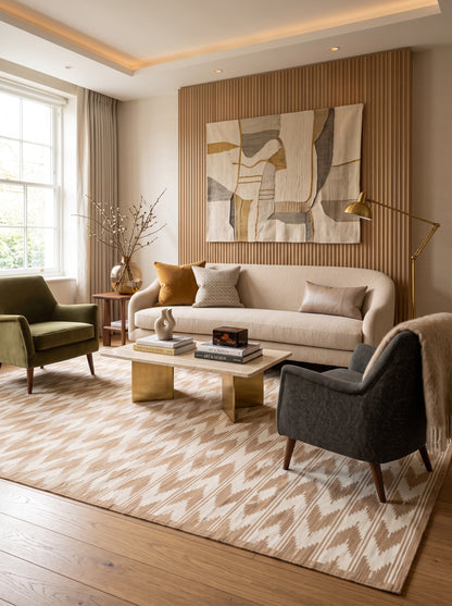 Handmade Flatweave Dhurrie Modern Cotton Rug