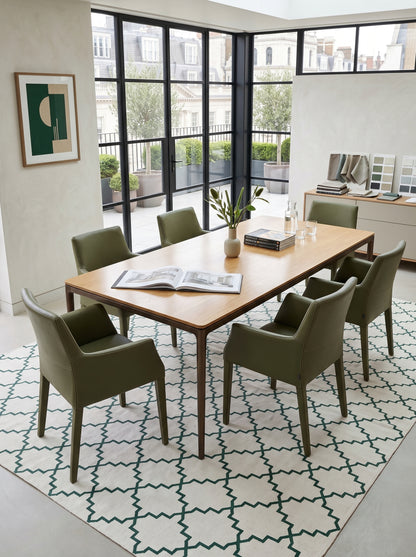 Emerald Trellis Green & Ivory Flatweave Area Rug
