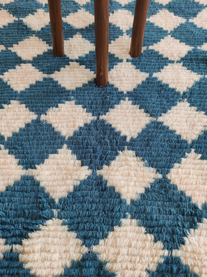 Atlas Azure Diamond Thick Soft Pile Tribal Area Rug