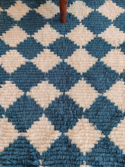 Atlas Azure Diamond Thick Soft Pile Tribal Area Rug