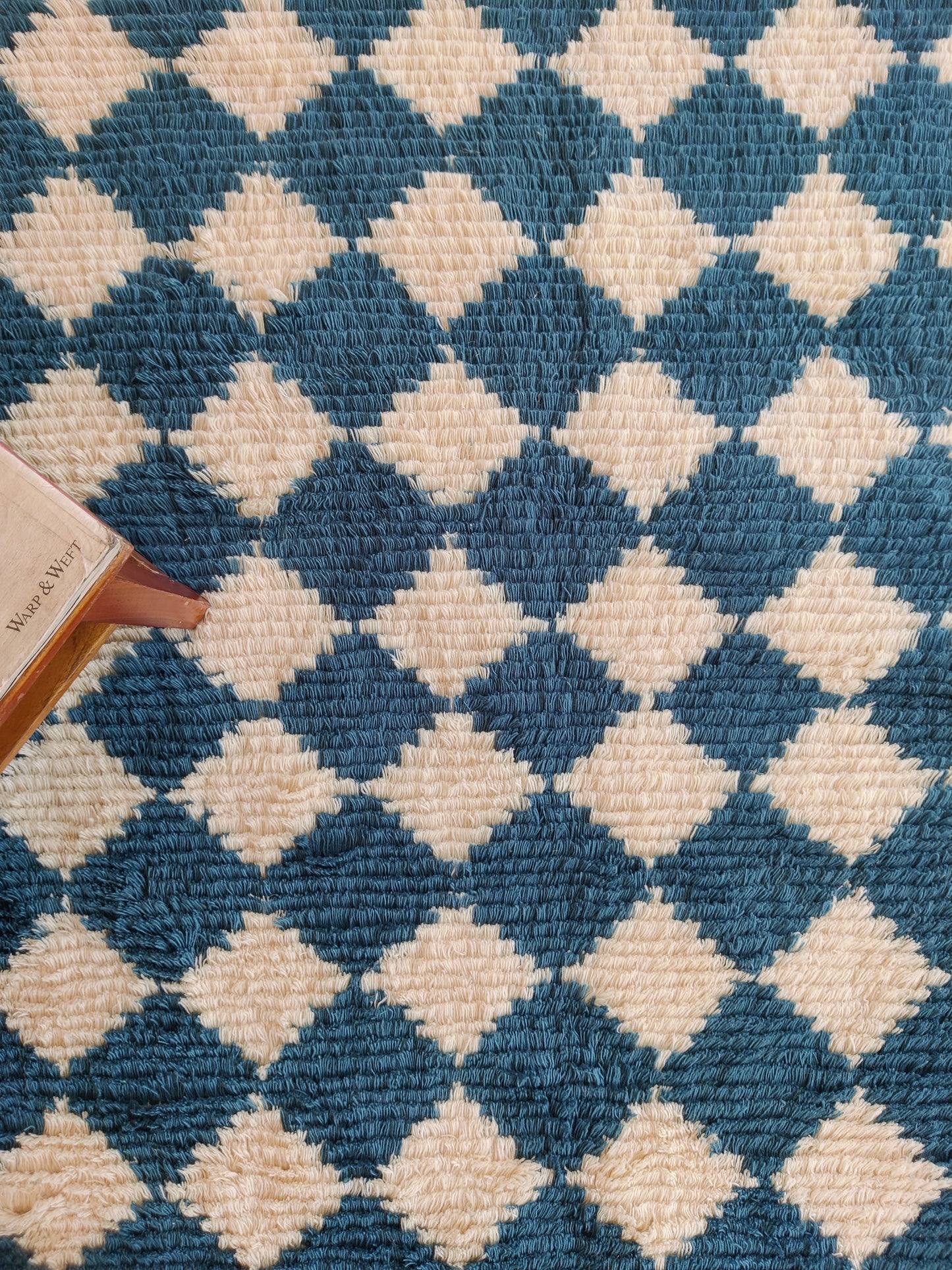Atlas Azure Diamond Thick Soft Pile Tribal Area Rug