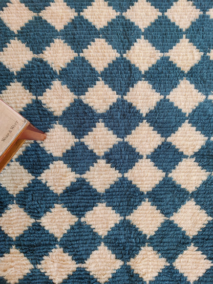 Atlas Azure Diamond Thick Soft Pile Tribal Area Rug