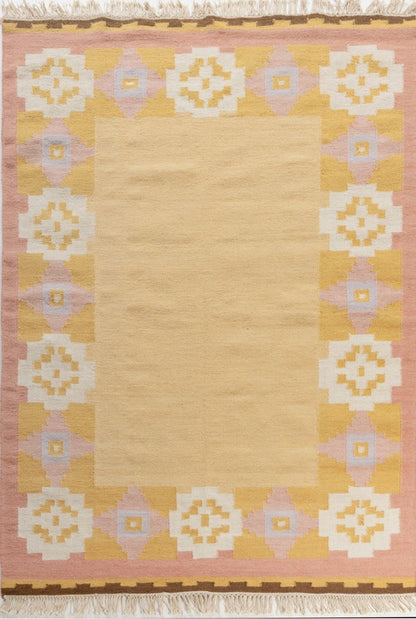 Golden Heritage Border  Wool Area Rug