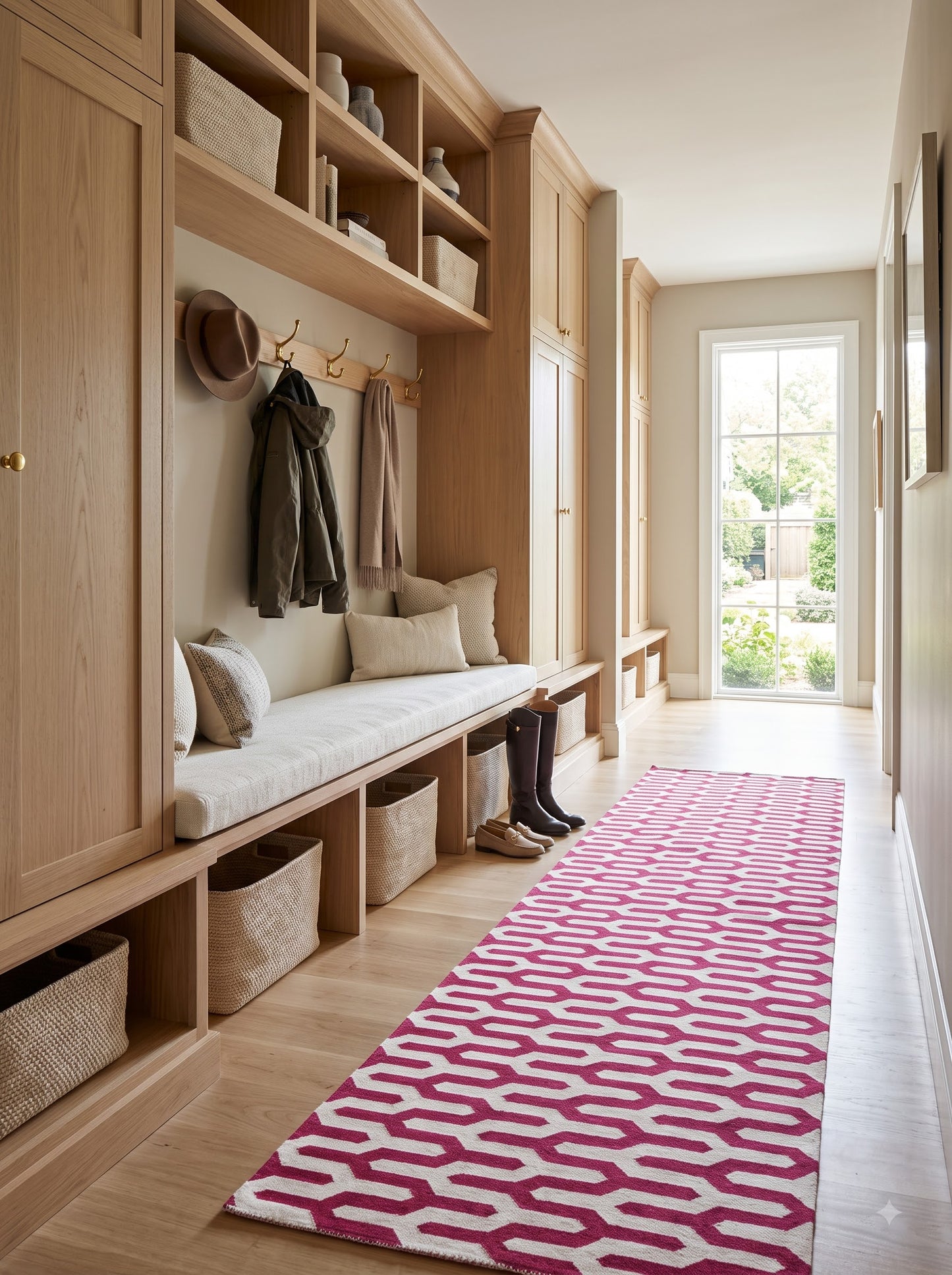 Red Custom Modern Runner, Cotton Stair Runner
